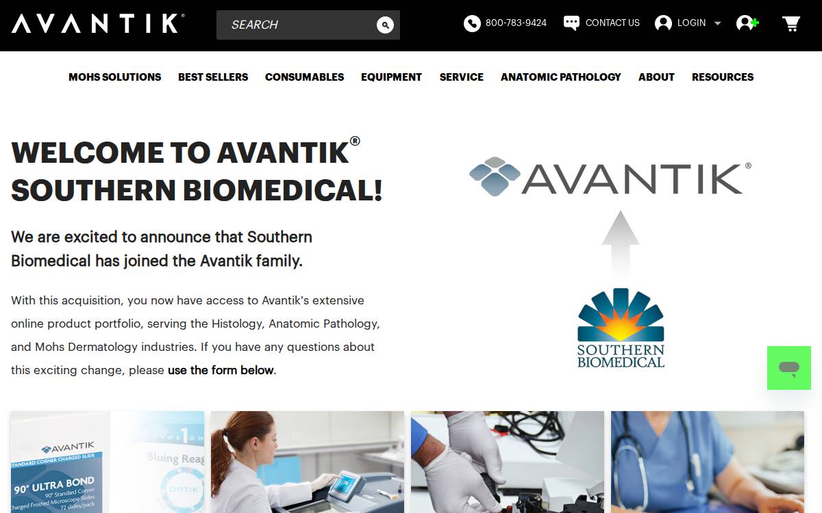 Southern Biomedical website preview