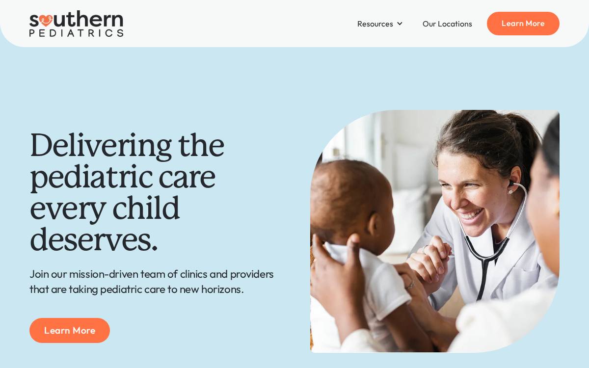 Southernpediatrics website preview