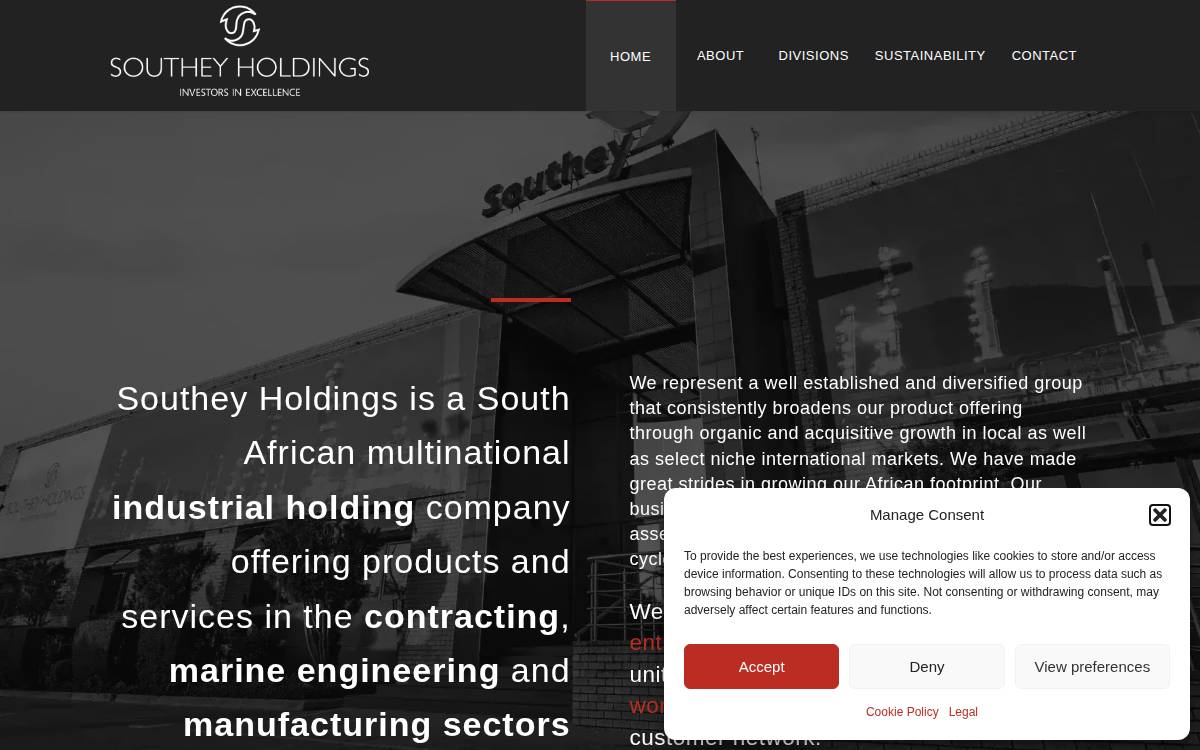 Southey Holdings website preview