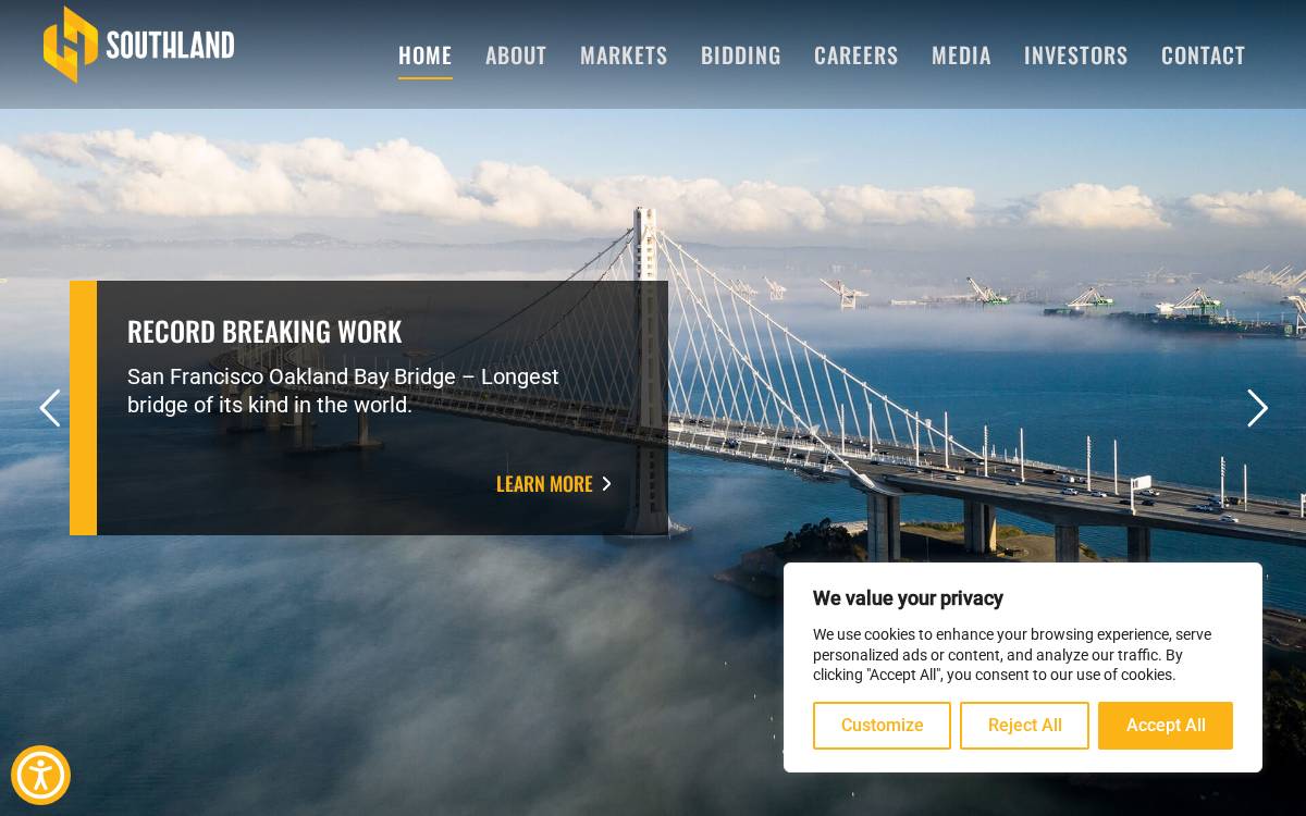 Southland Holdings website preview