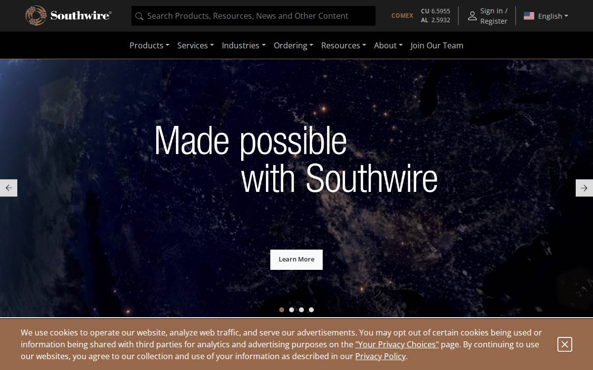 Southwire website preview