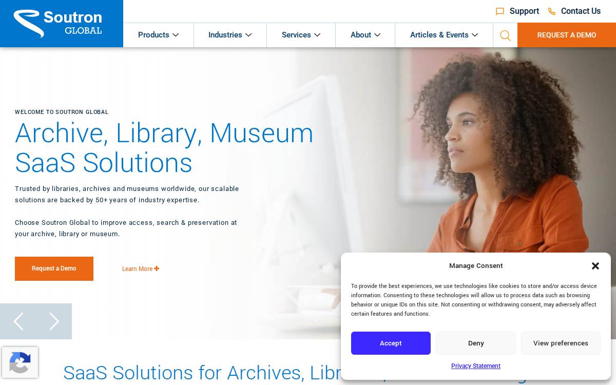 Soutron website preview