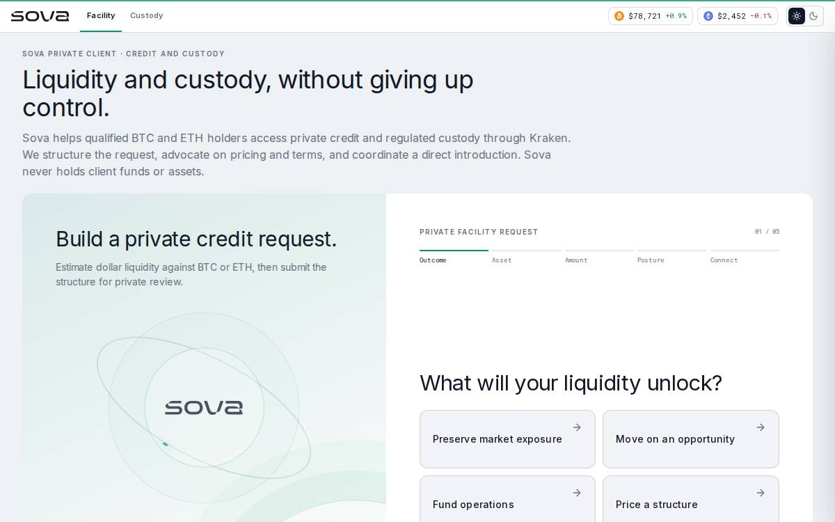 Sova website preview