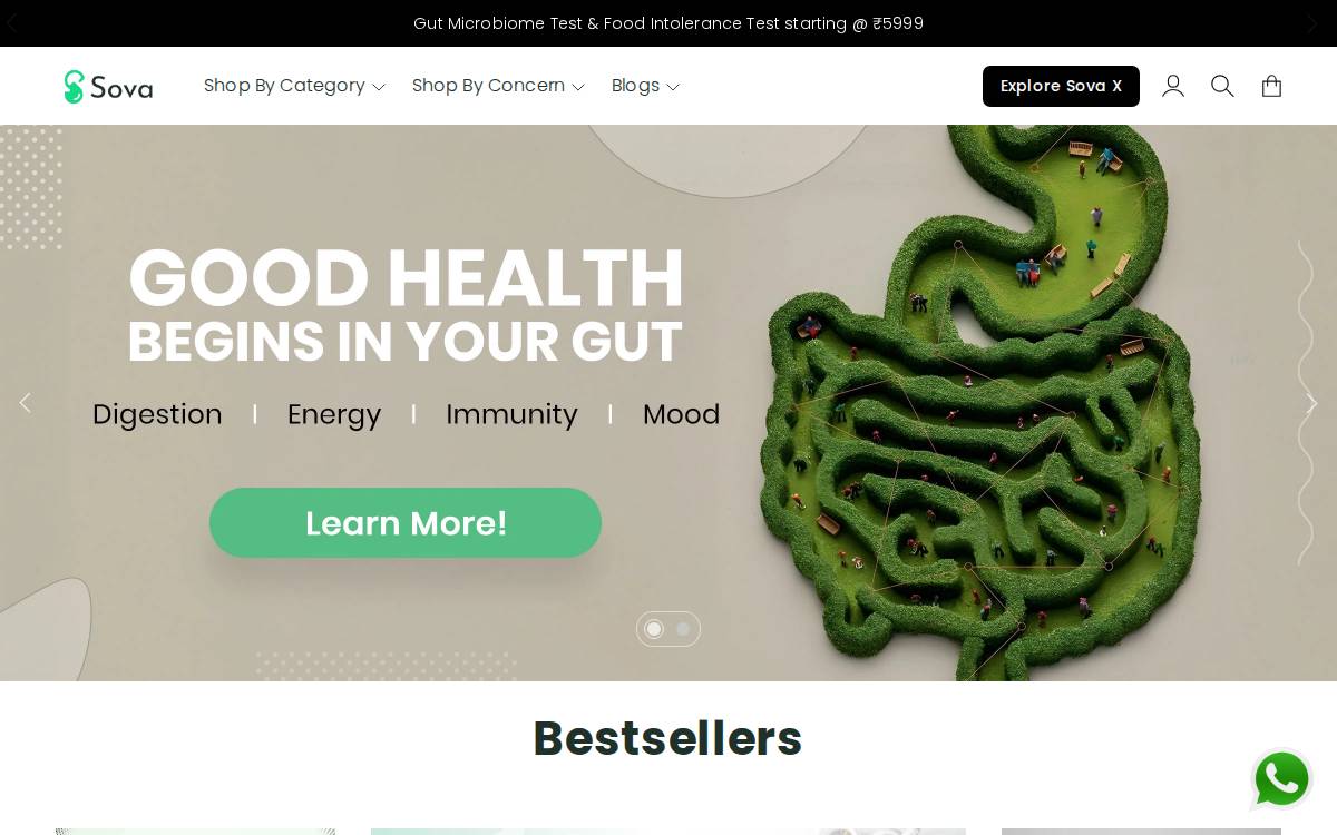 Sova Health website preview