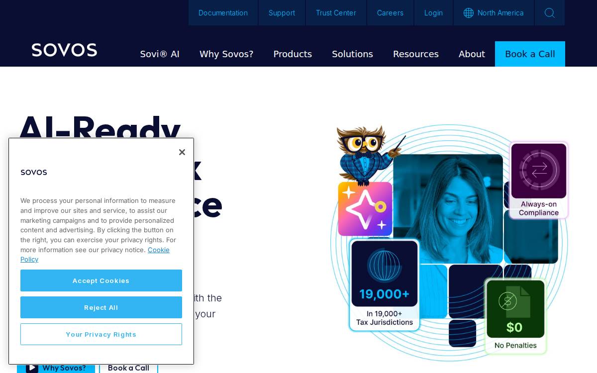 Sovos website preview