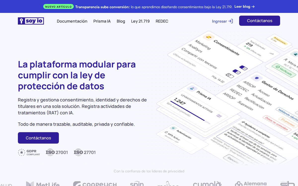 Soyio website preview