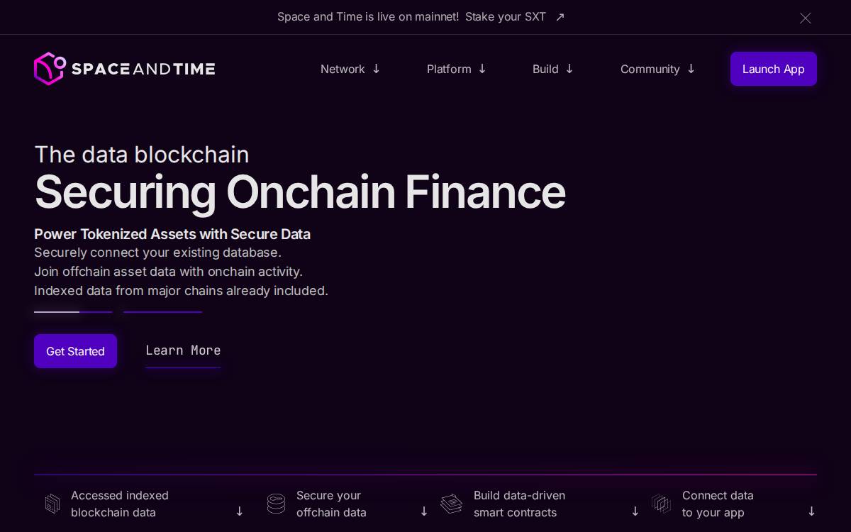 Space and Time website preview