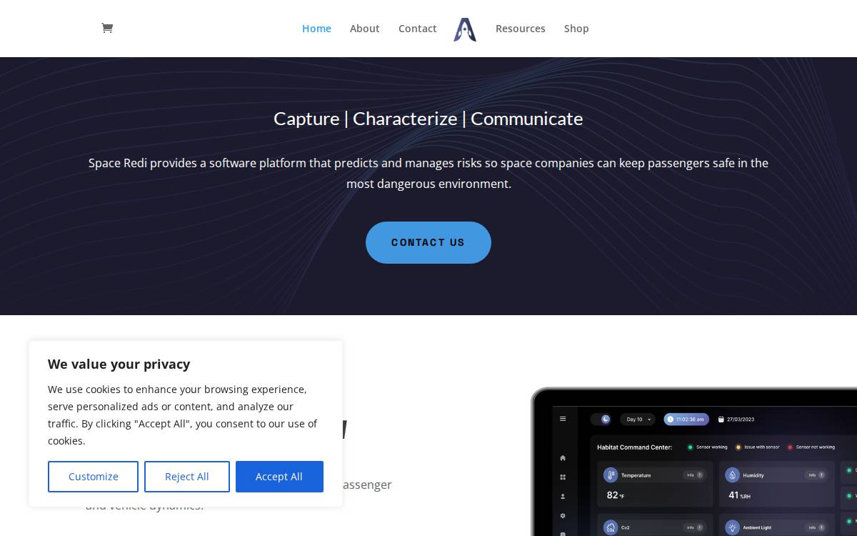 Space Redi website preview