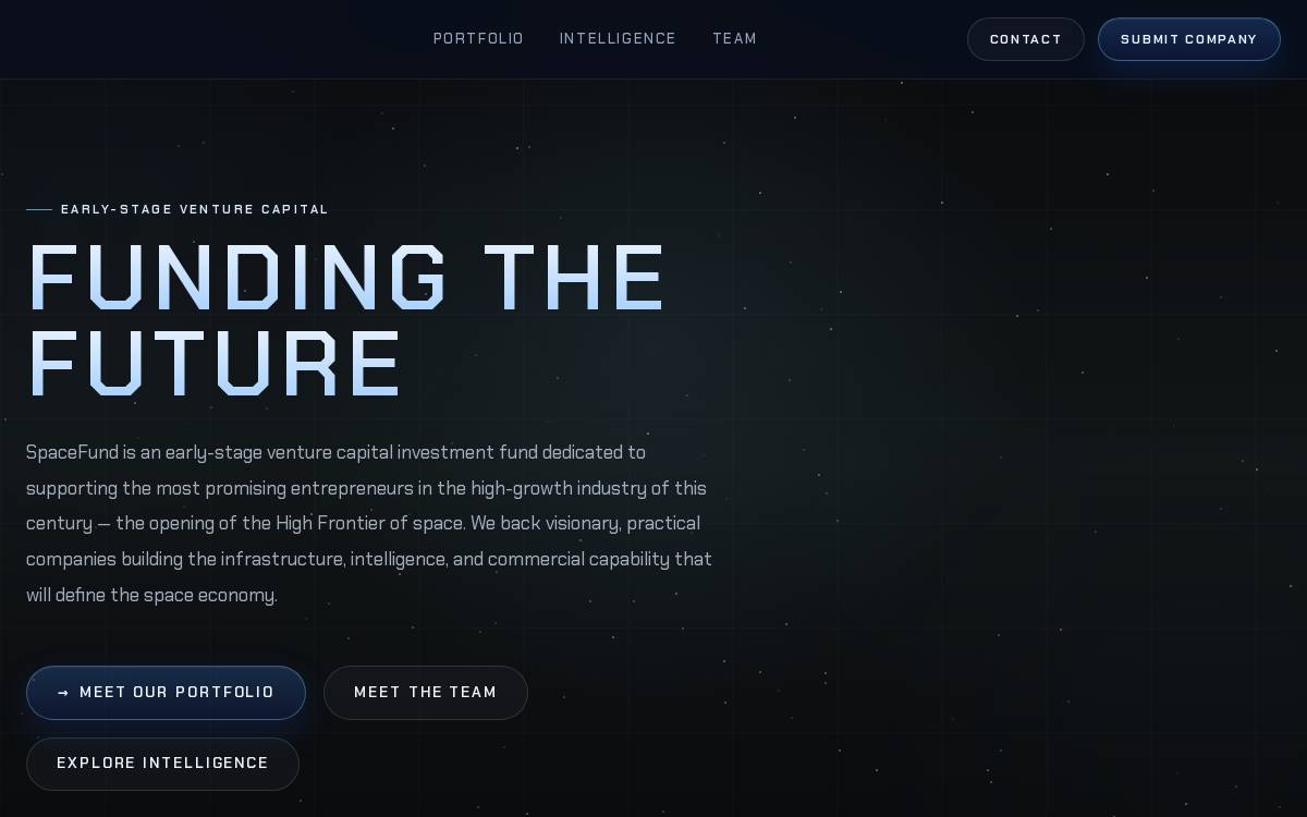 Spacefund website preview