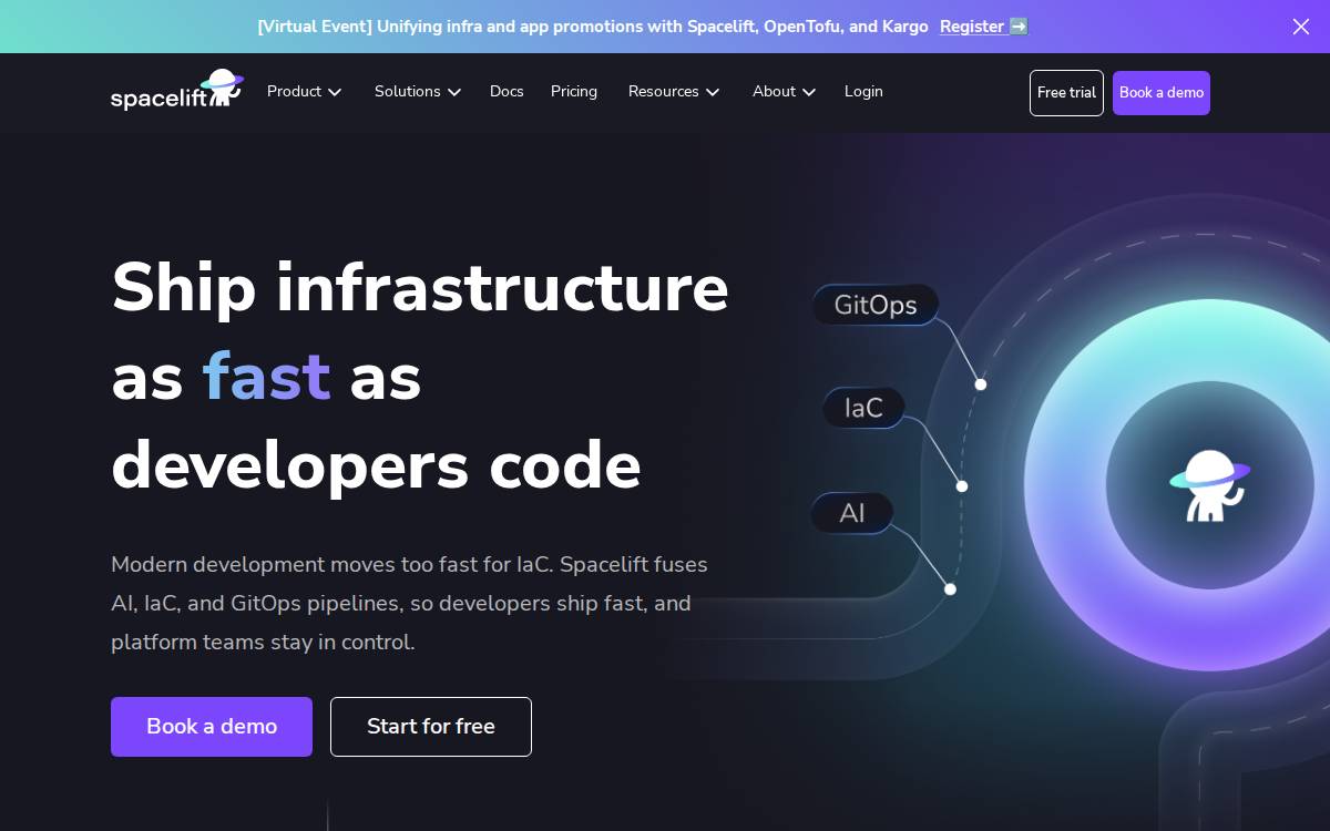 Spacelift website preview
