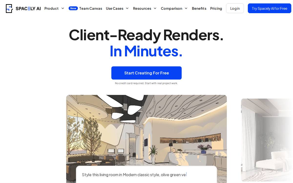 Spacely AI website preview