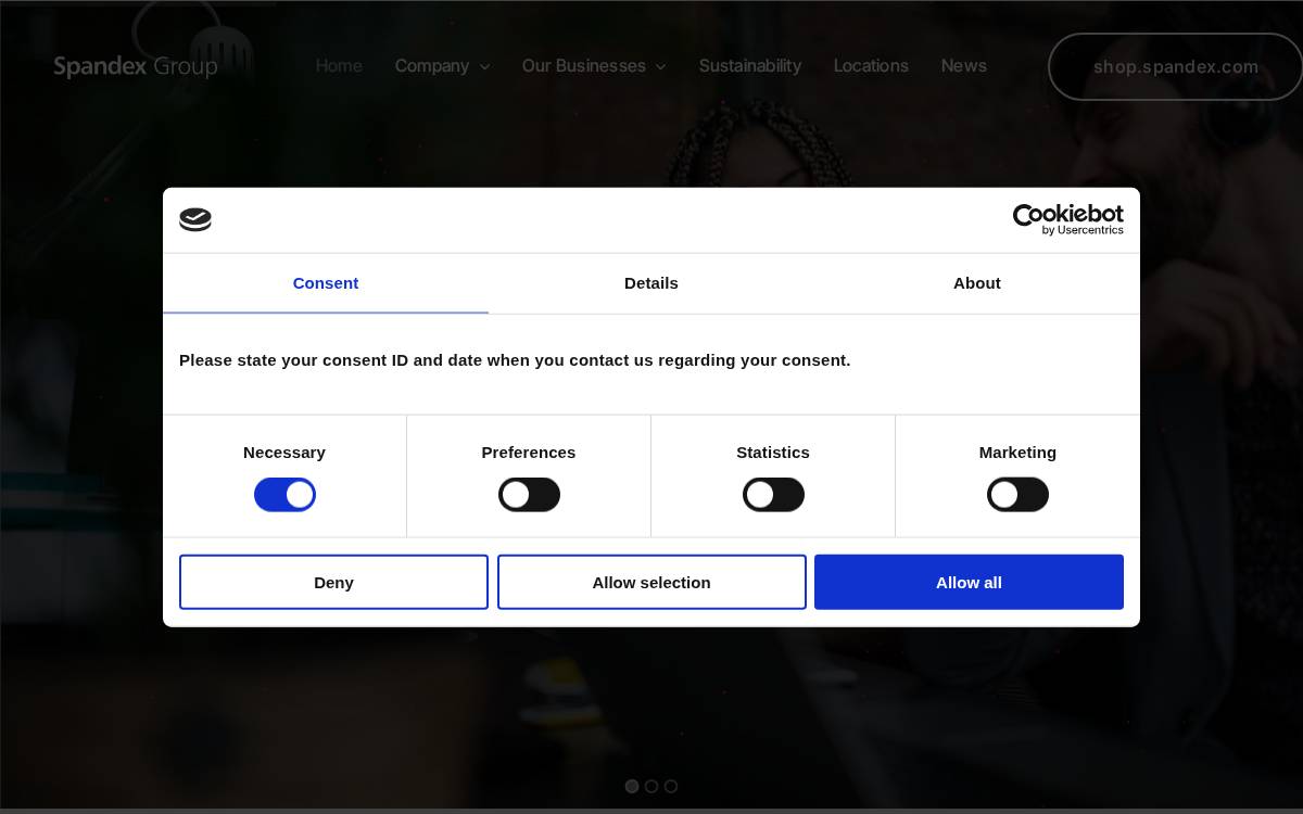 Spandex website preview