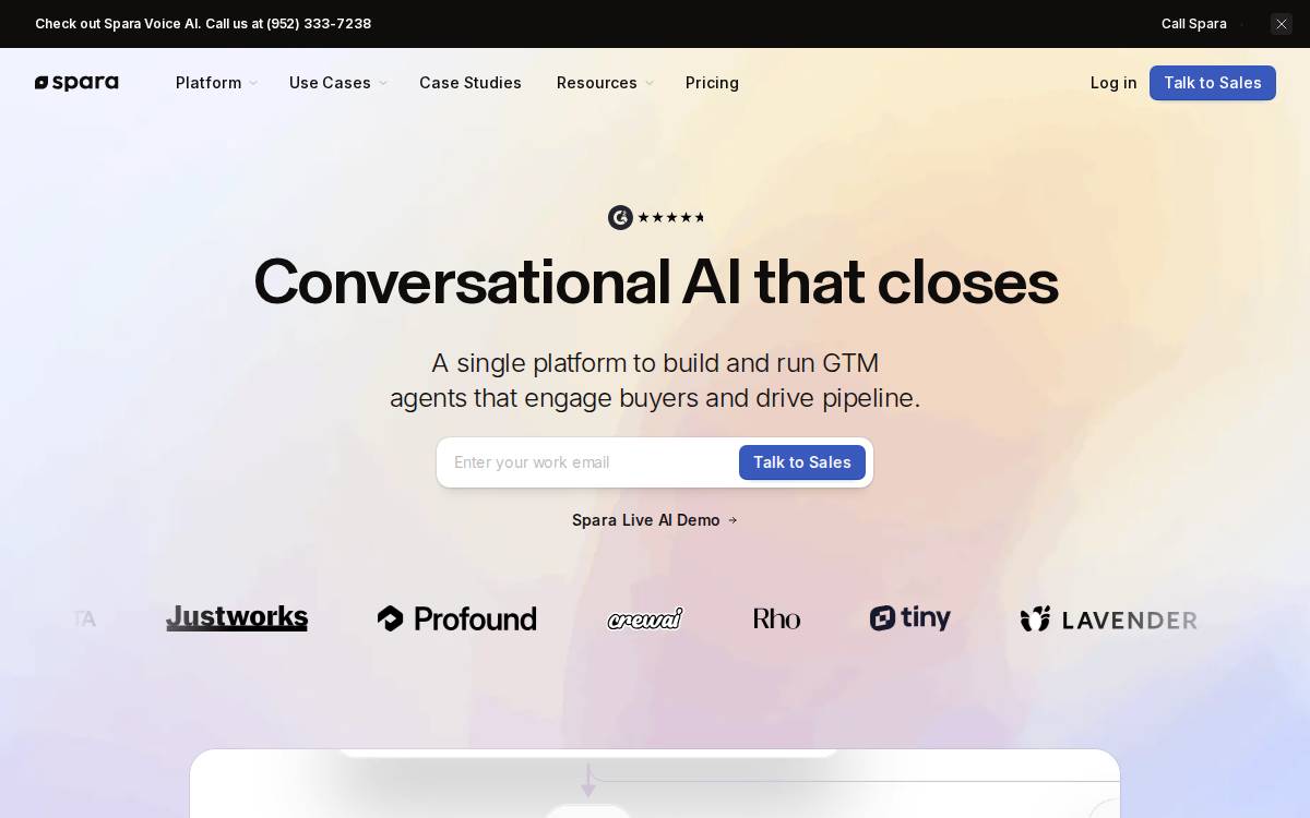 Spara website preview
