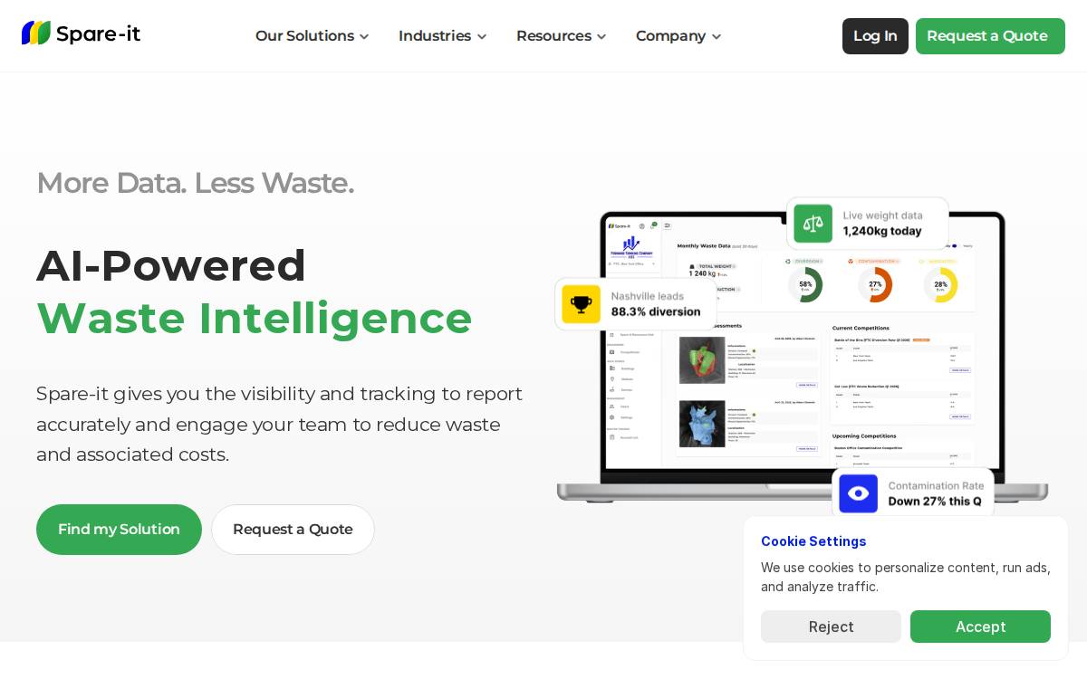 Spare It website preview