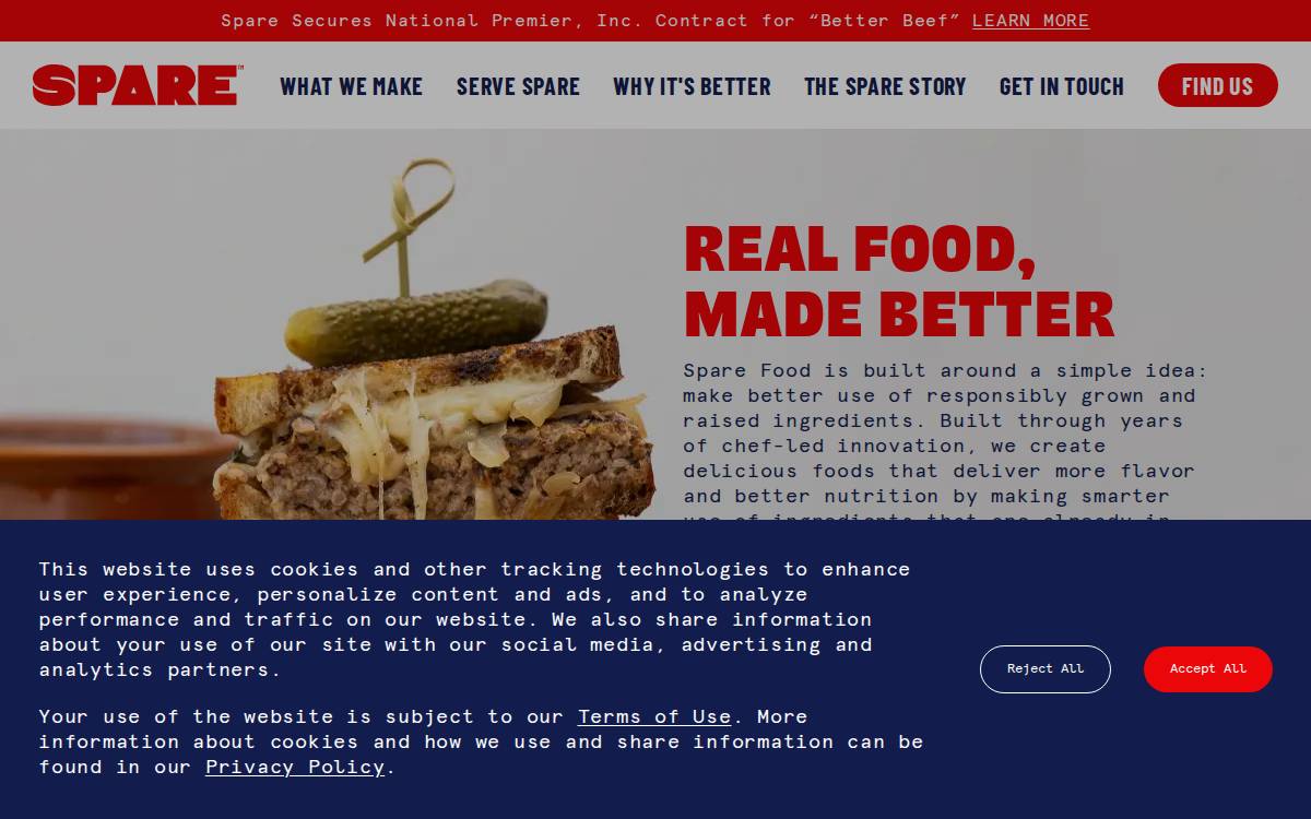 Sparefood website preview