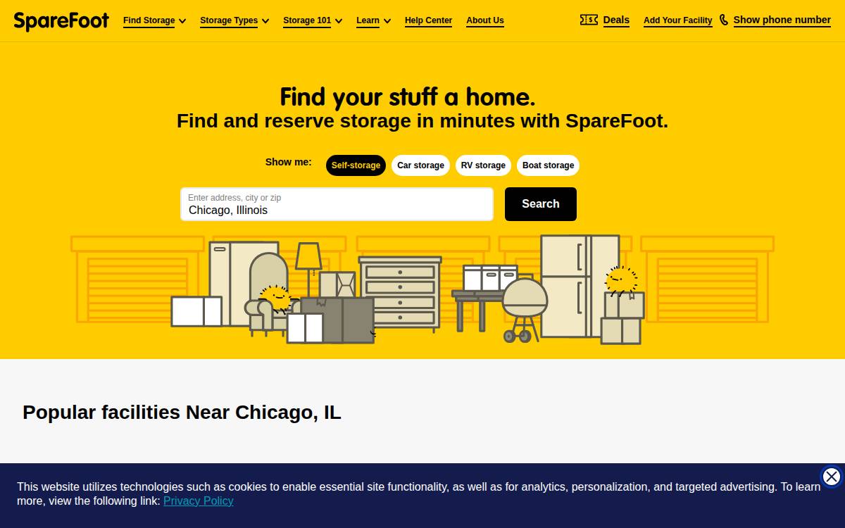 Sparefoot website preview