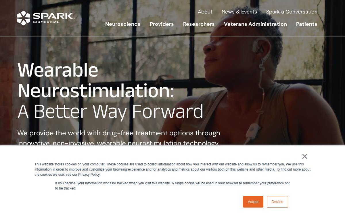 Spark Biomedical website preview