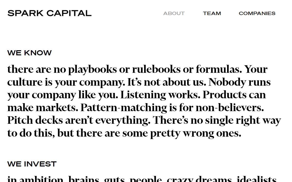 Spark Capital website preview