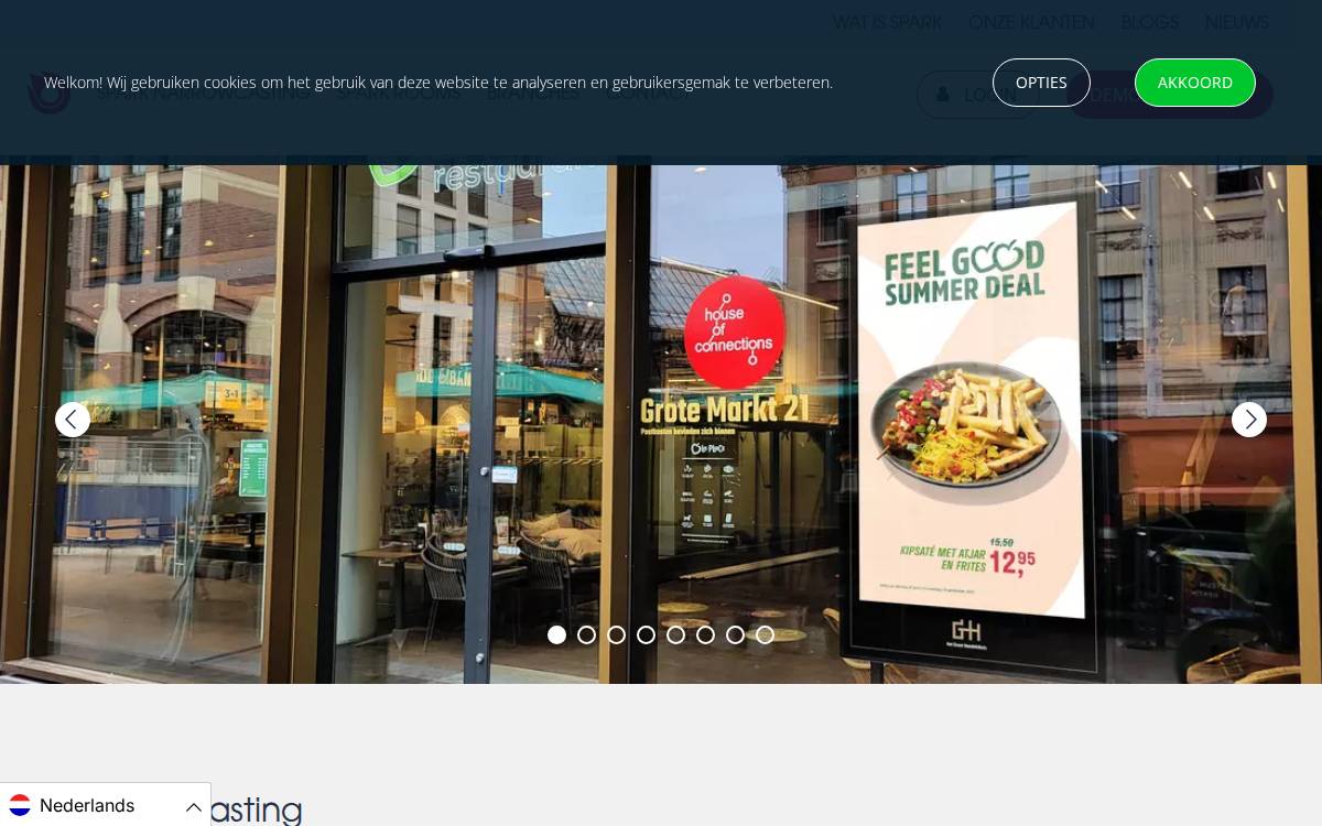 Spark Narrowcasting website preview