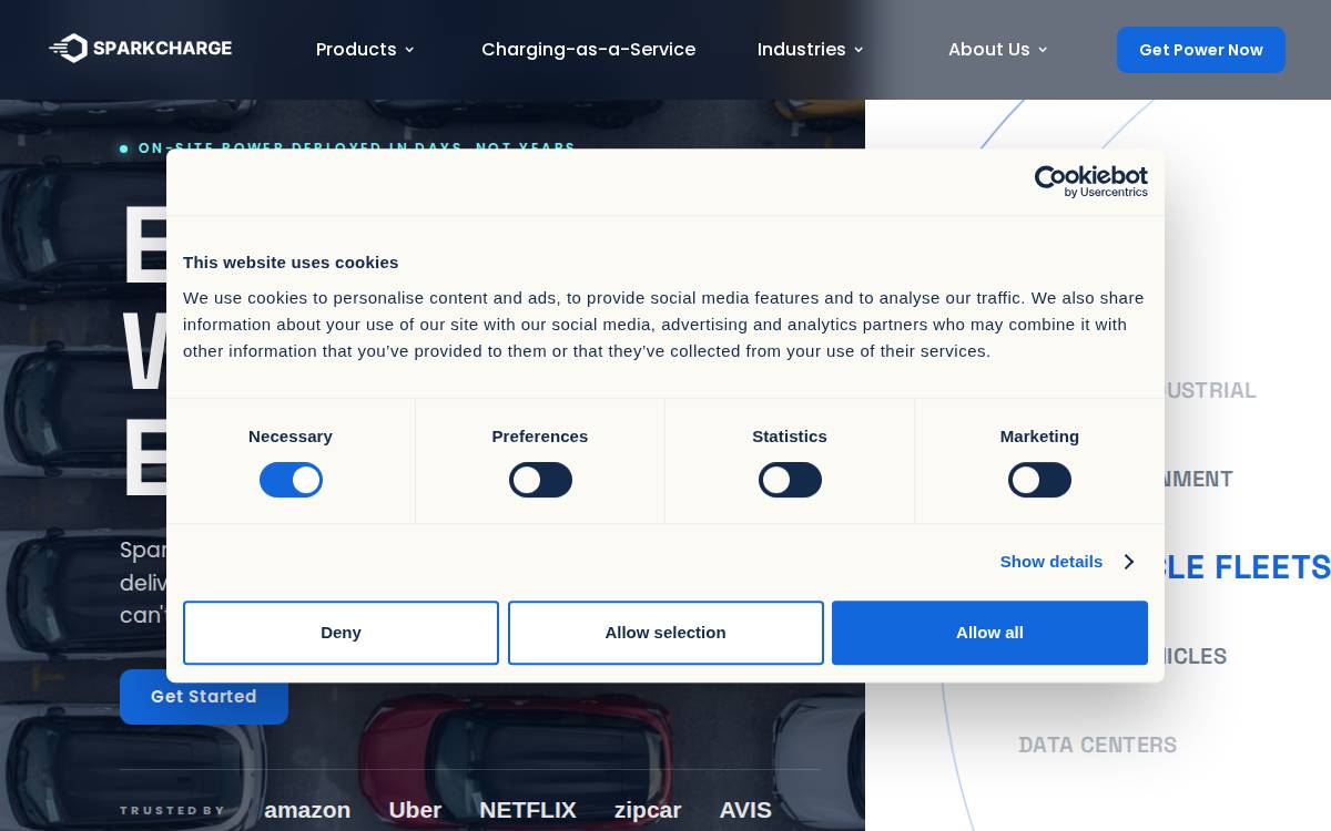 SparkCharge website preview