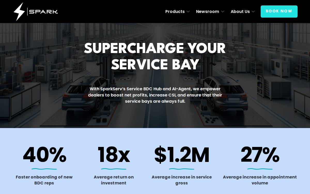 SparkServ website preview