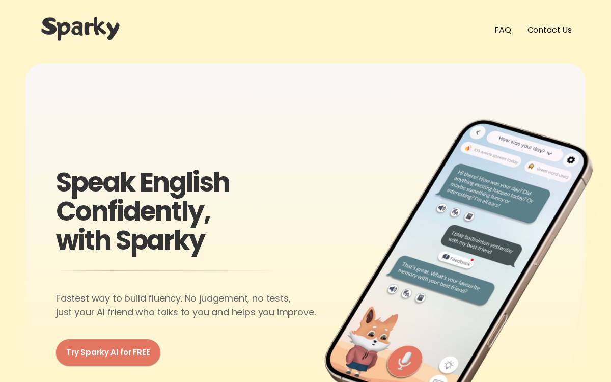 Sparky website preview