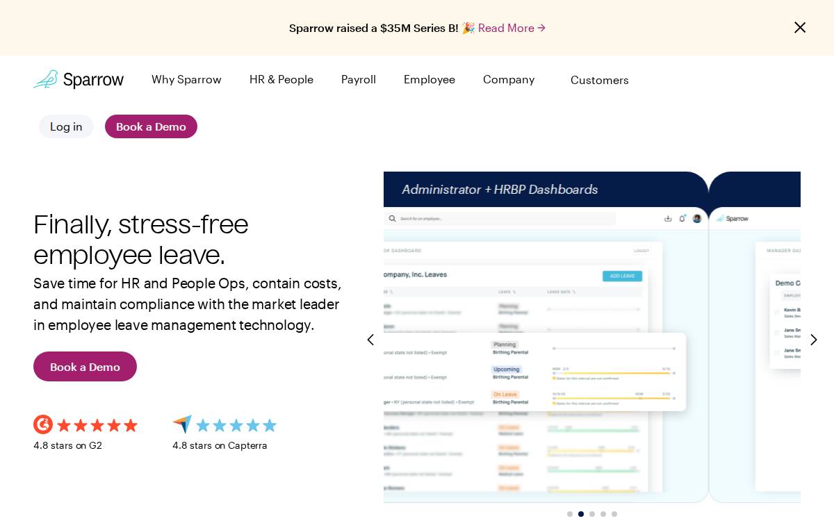 Sparrow website preview