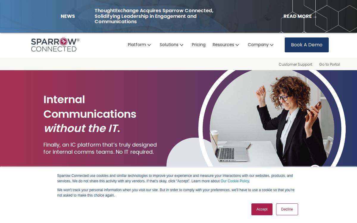 Sparrow Connected website preview