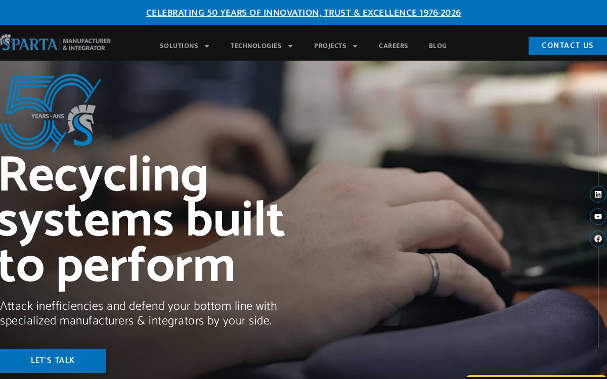 Sparta Manufacturing Inc. website preview