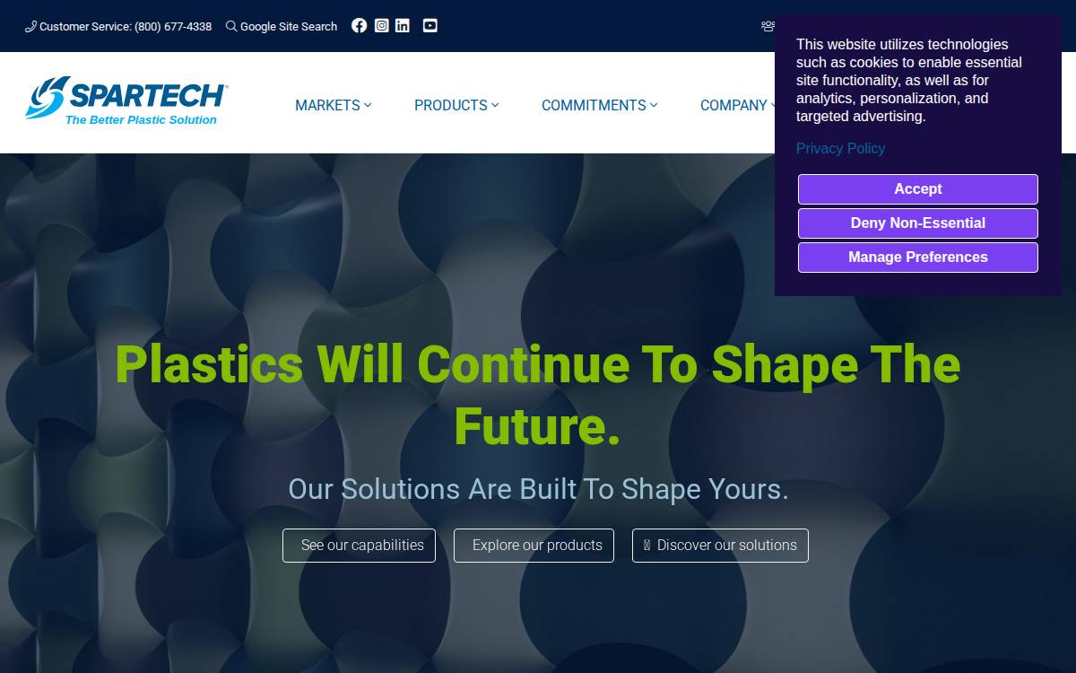 Spartech website preview
