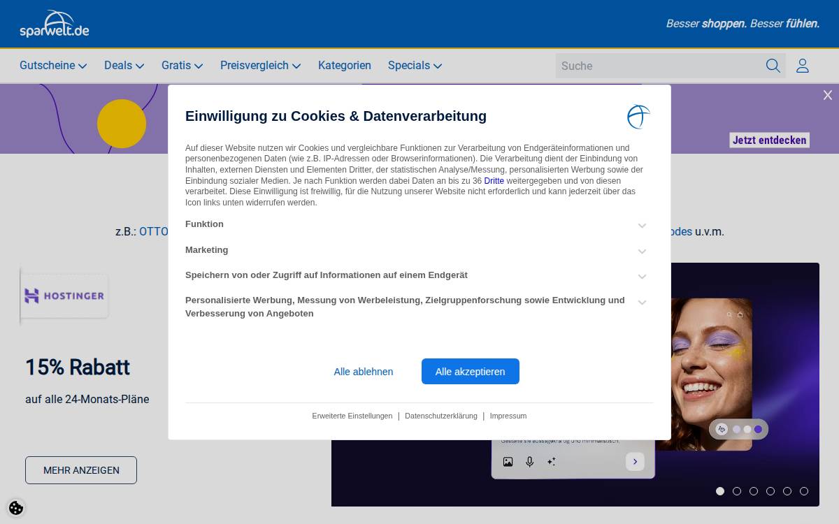 Sparwelt website preview