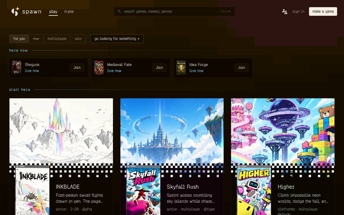 spawn website preview