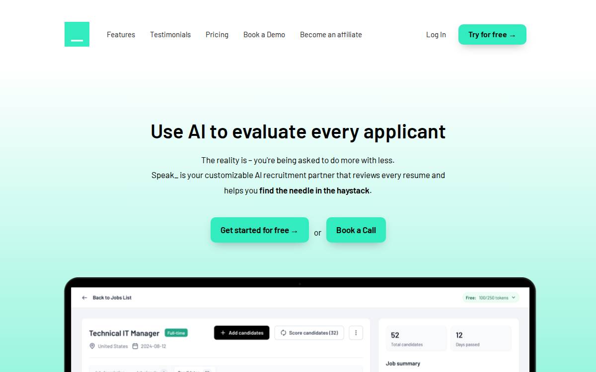 Speak_ website preview