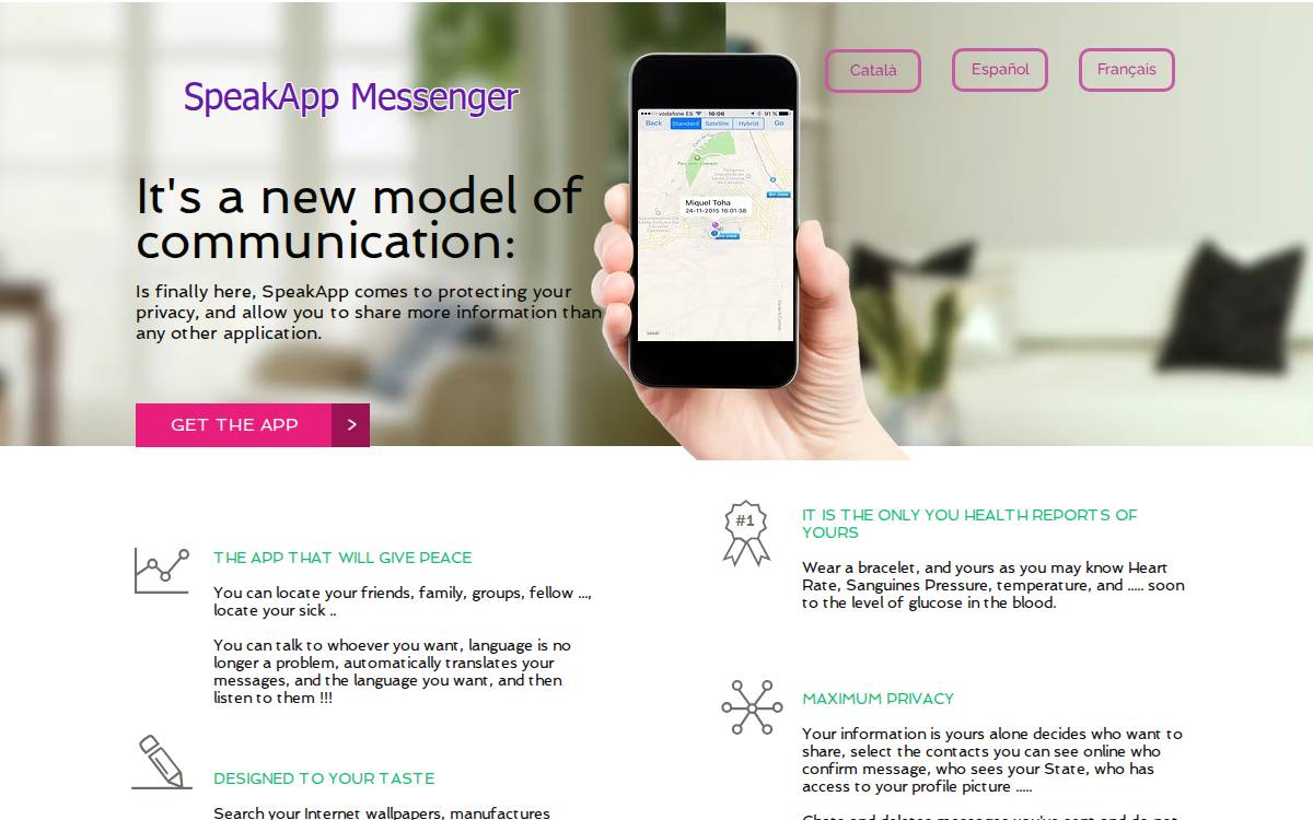 SpeakApp Messenger website preview