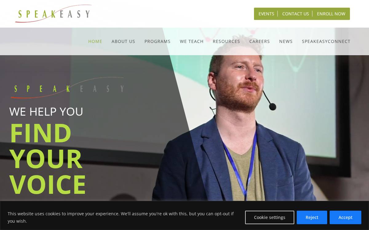 Speakeasyinc website preview