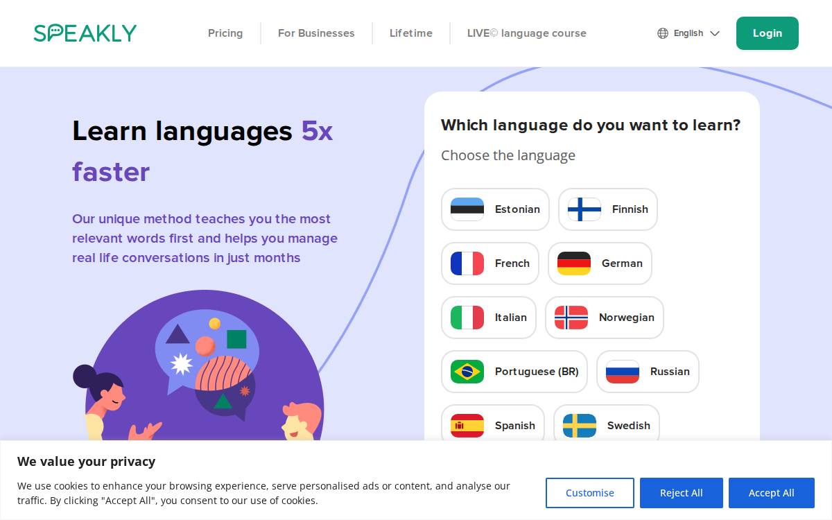 Speakly website preview