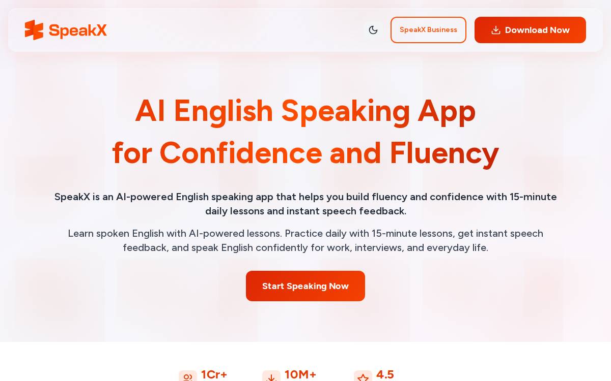 Speakx website preview