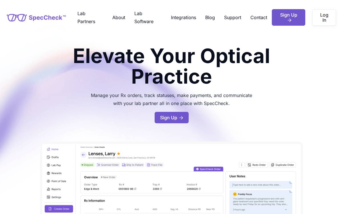 SpecCheck website preview