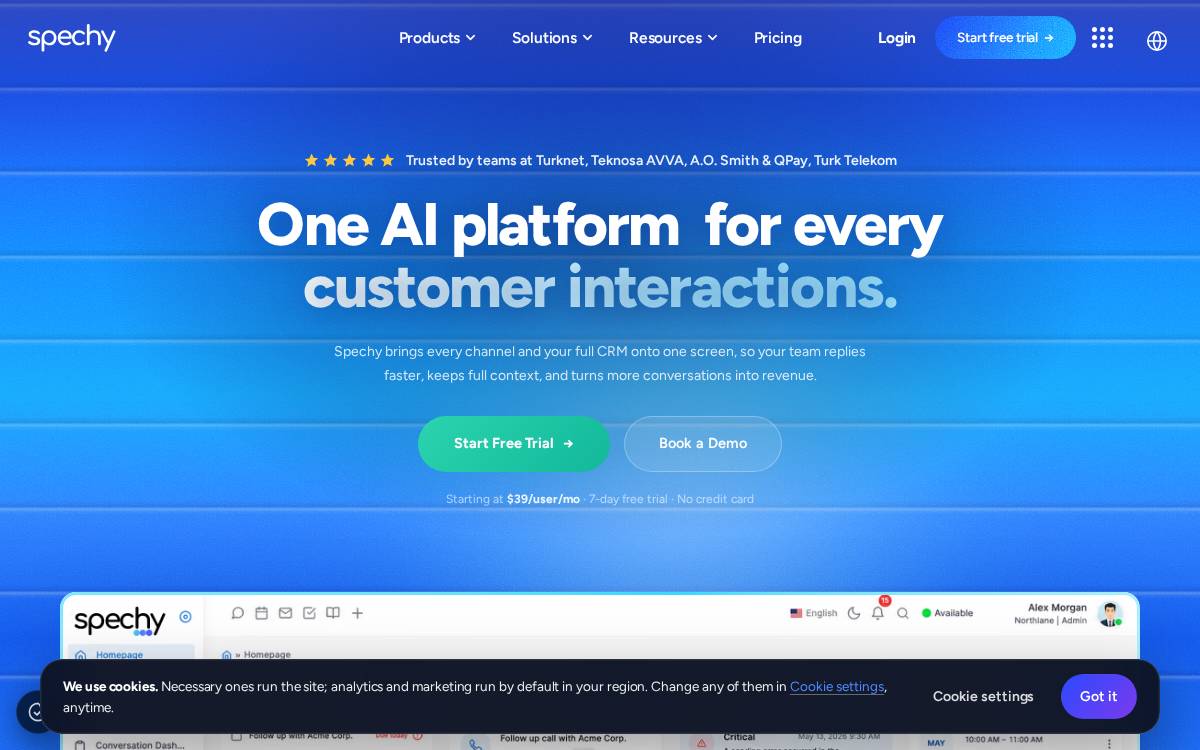 Spechy website preview