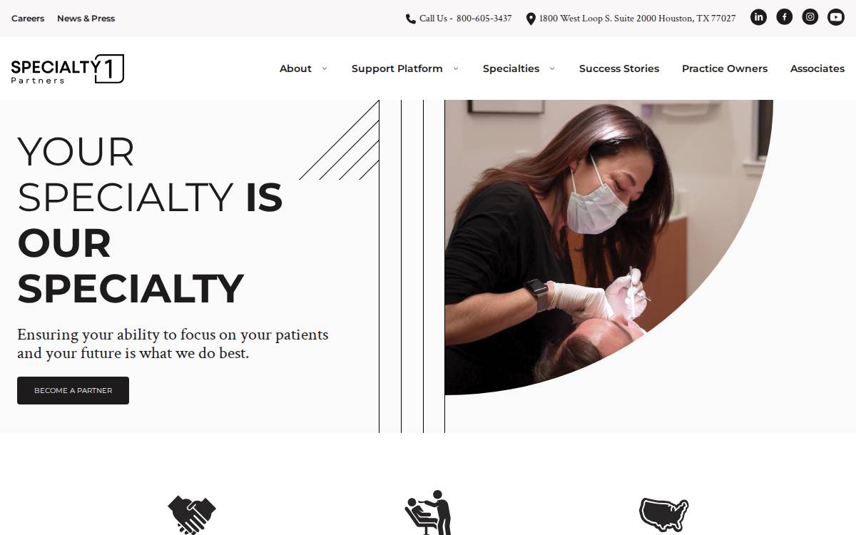 Specialty 1 website preview