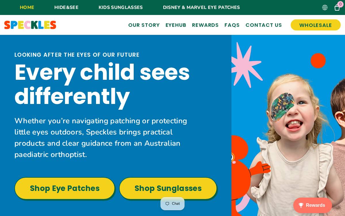 Specklesforkids website preview