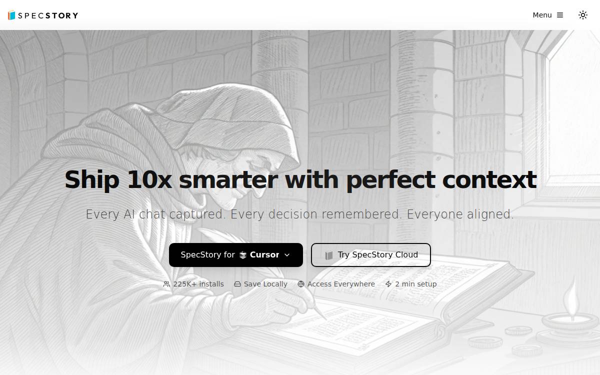 SpecStory website preview