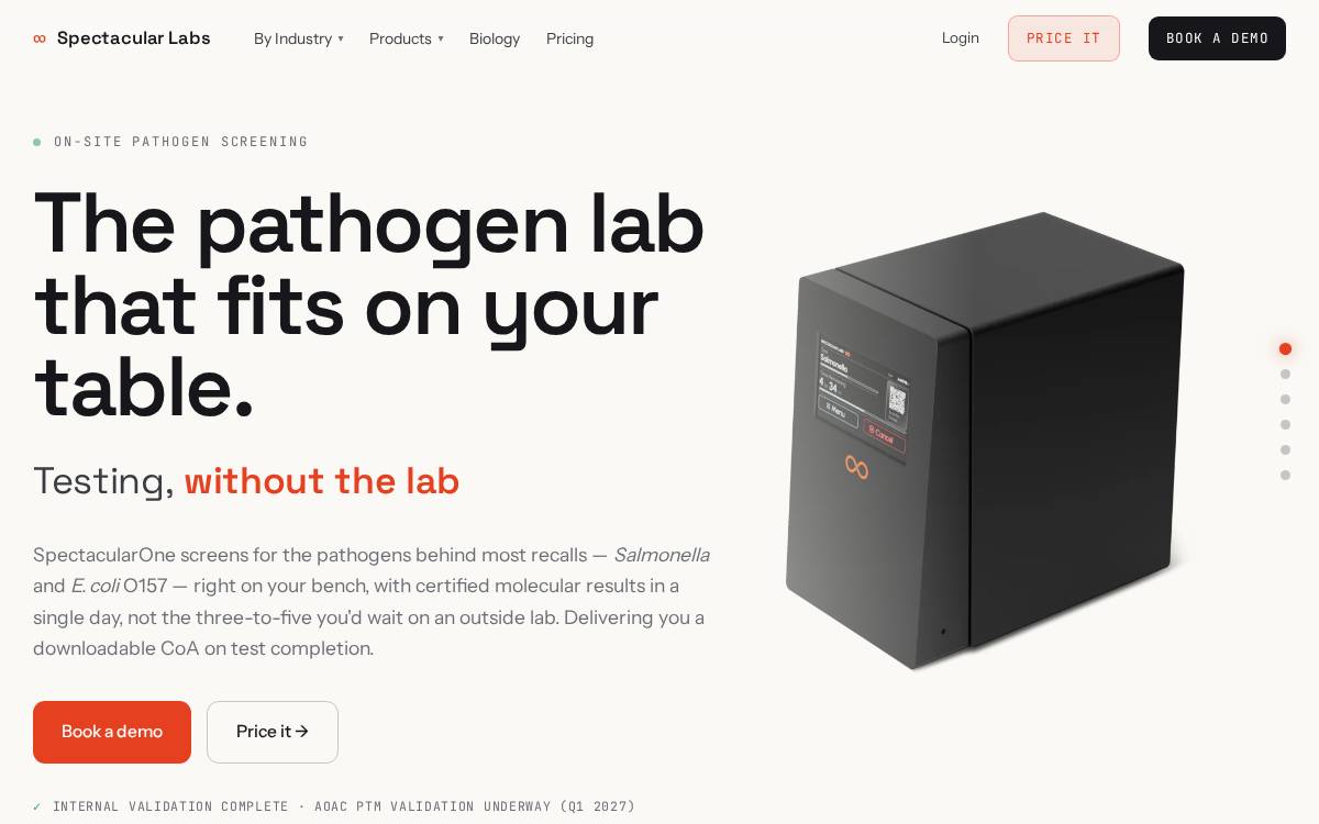 Spectacular Labs website preview