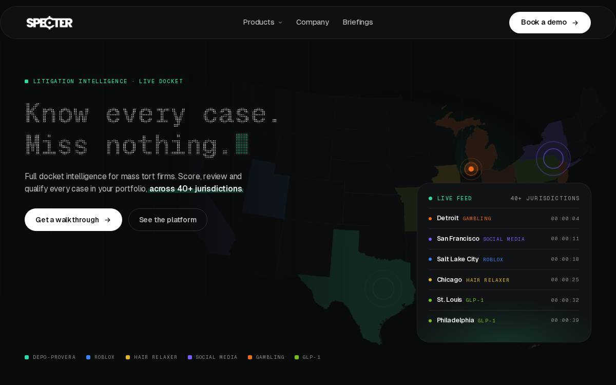 Specter website preview