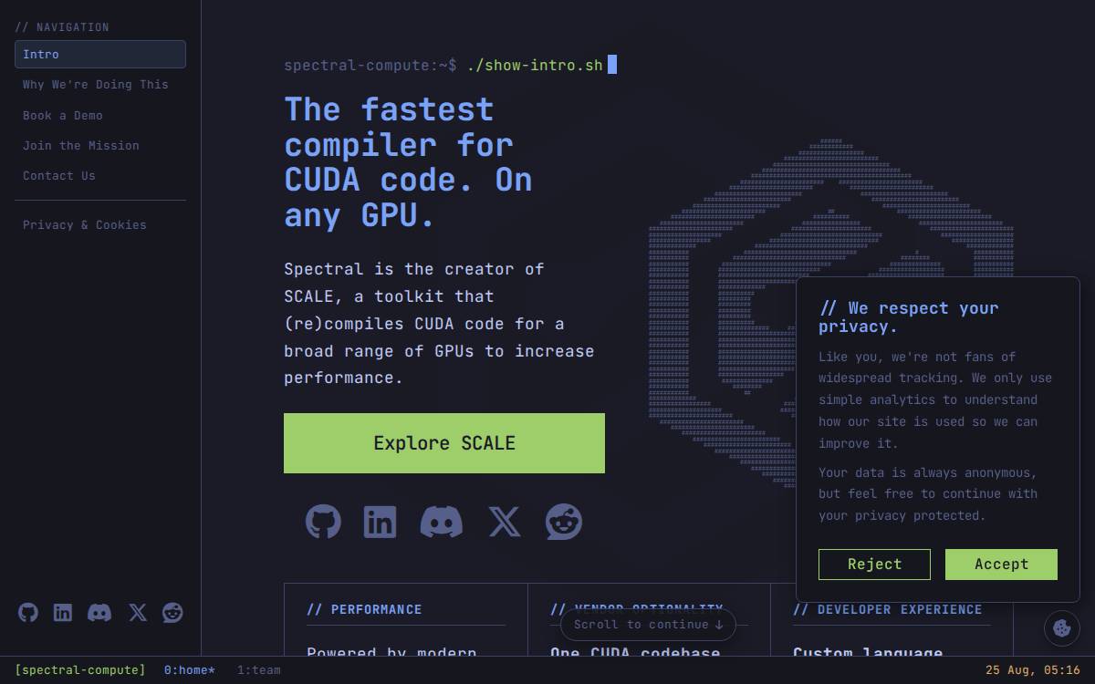 Spectral Compute website preview