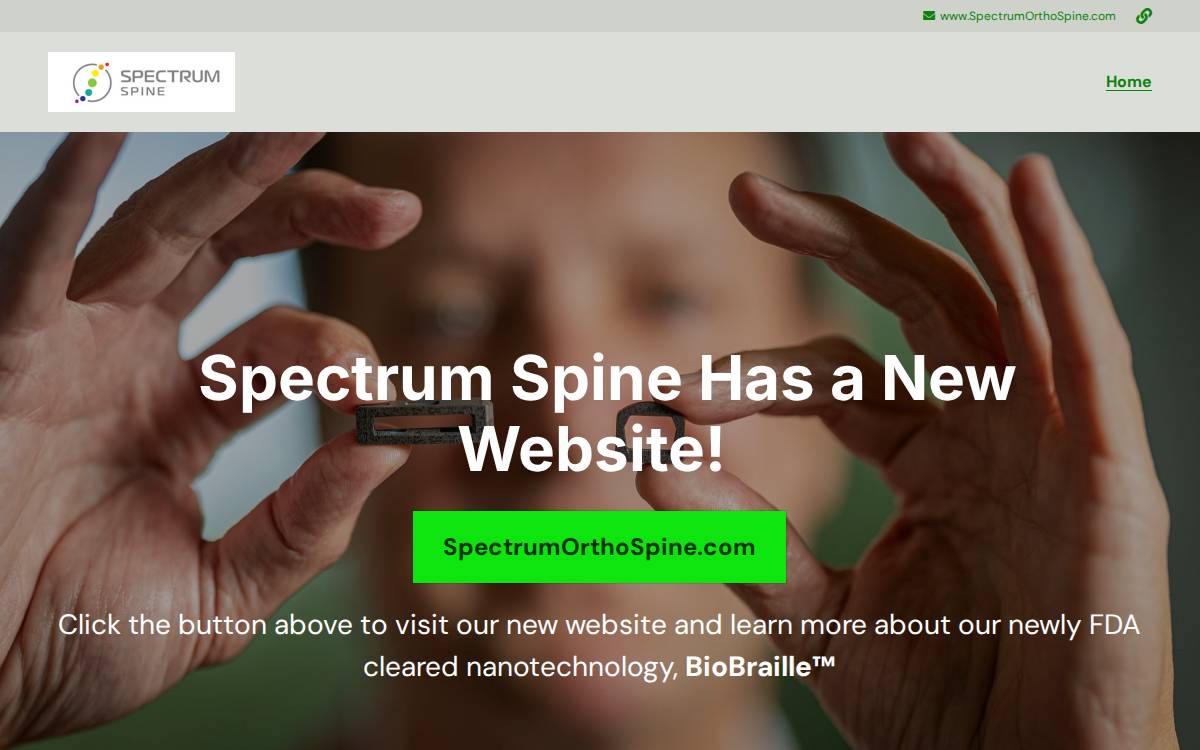 Spectrum Spine website preview