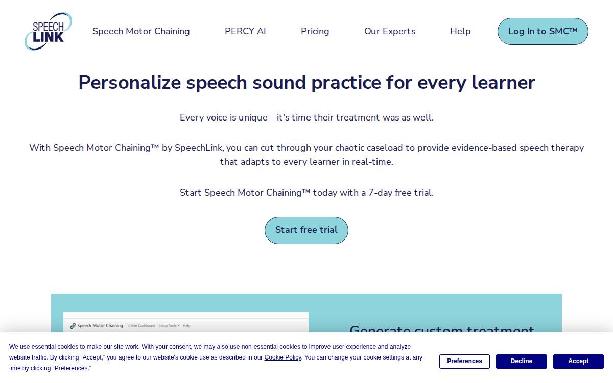 SpeechLink website preview