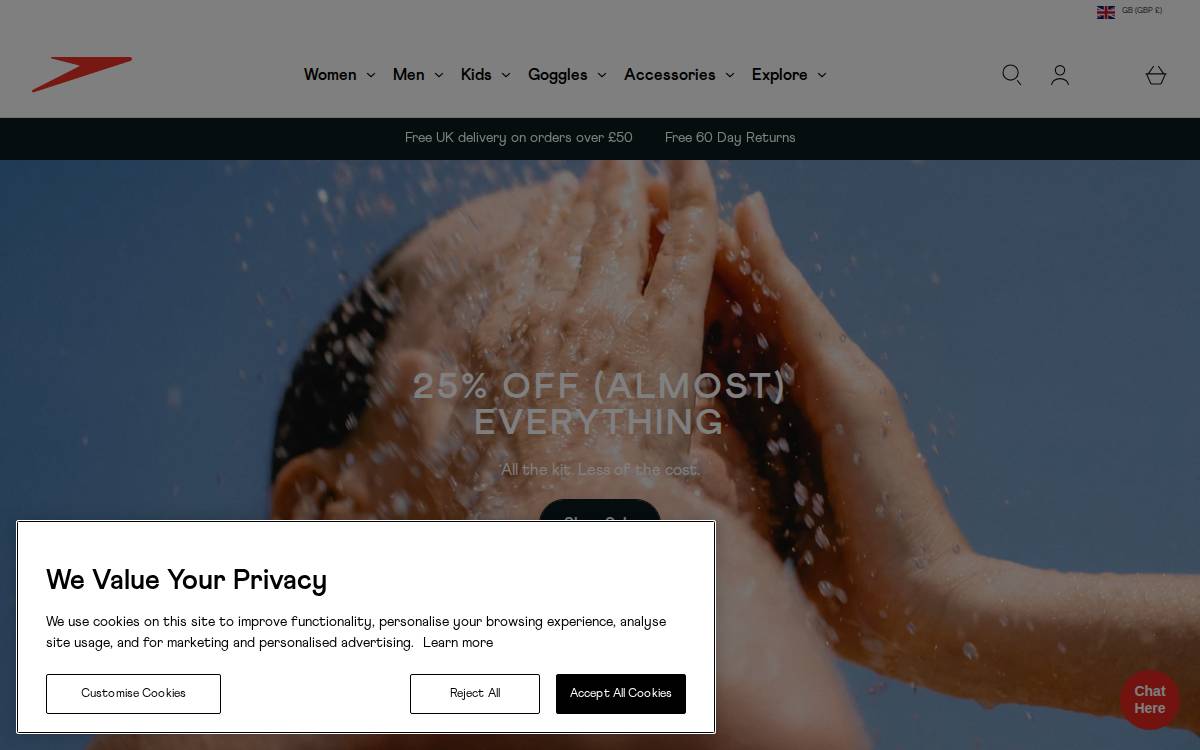 Speedo website preview