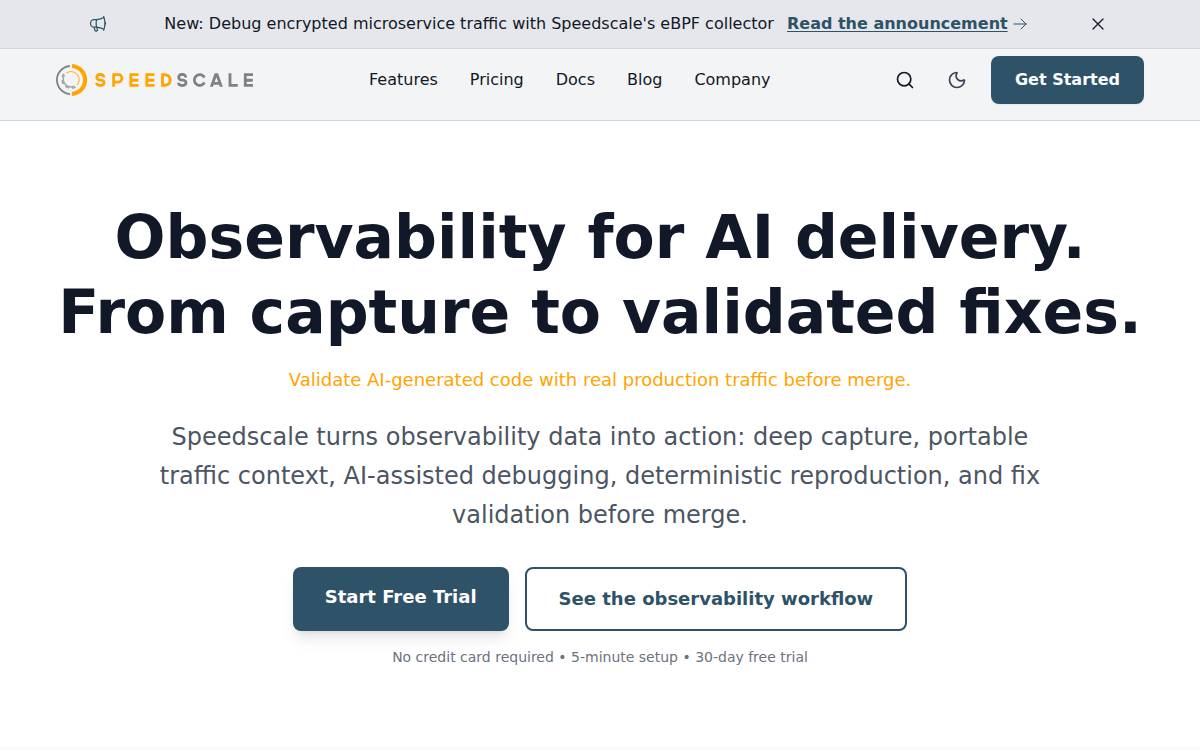 Speedscale website preview