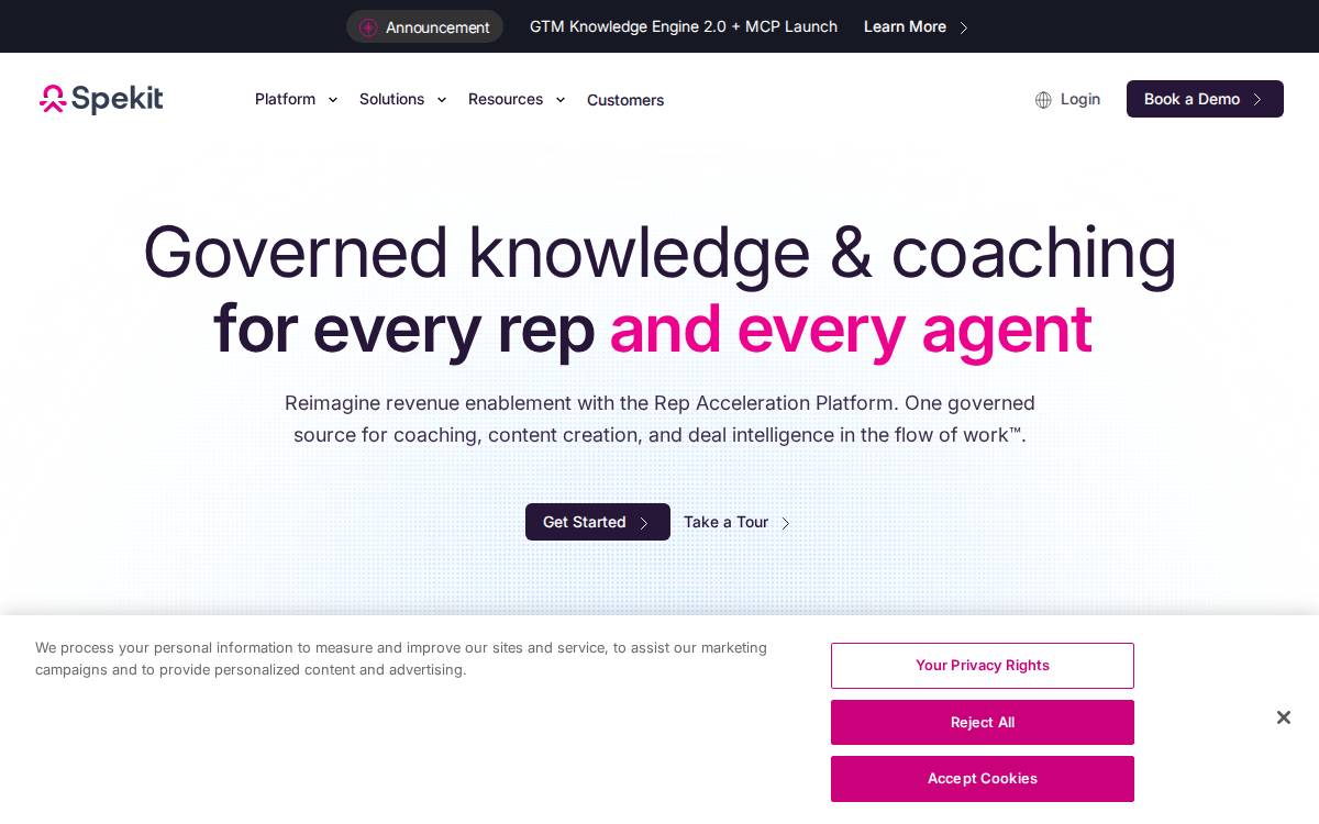 Spekit website preview